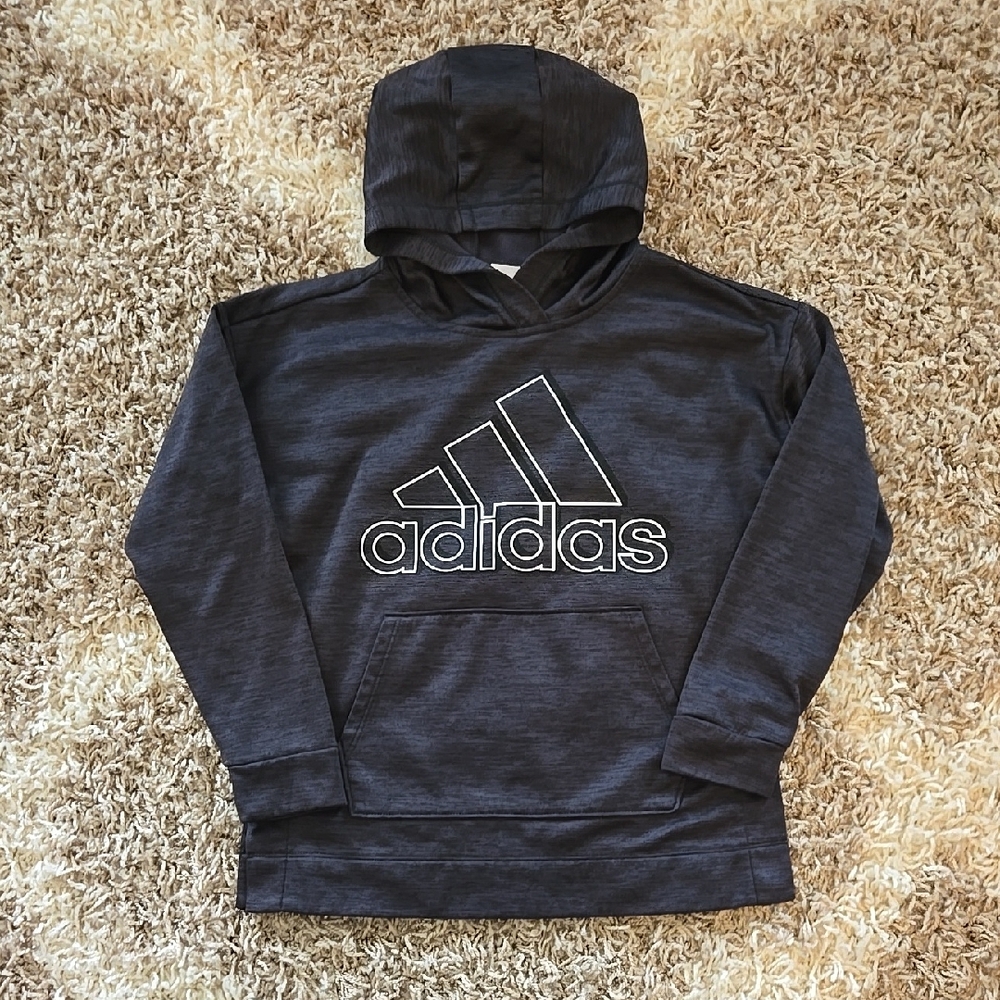 Adidas Charcoal Hoodie with Large Logo